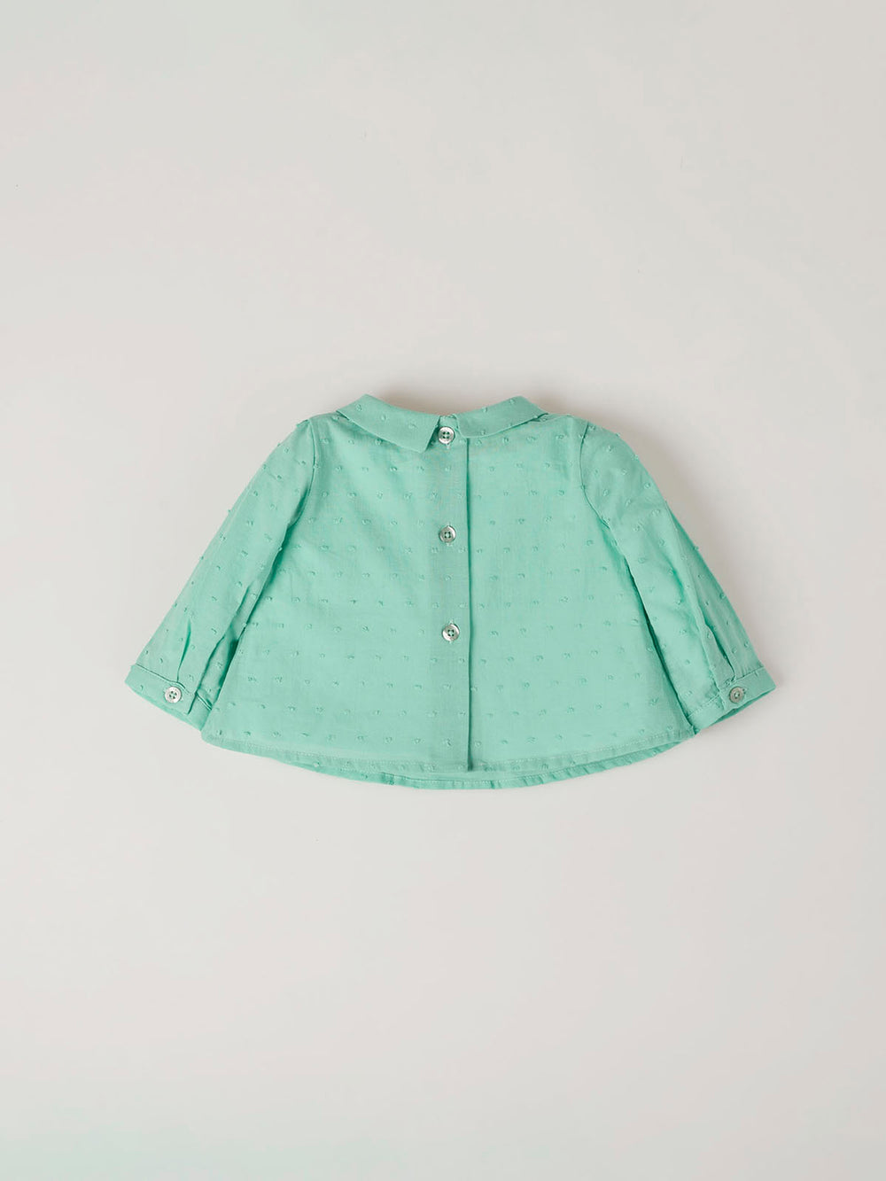 BLOUSE WITH EMBROIDERED DETAILS IN WATER GREEN