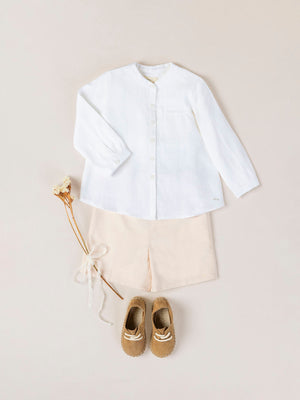 CAMISA CUELLO MAO ESTRUCTURA  BLANCO PURO