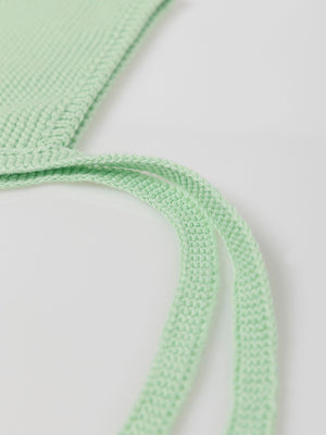 WATER GREEN KNITTED HOOD