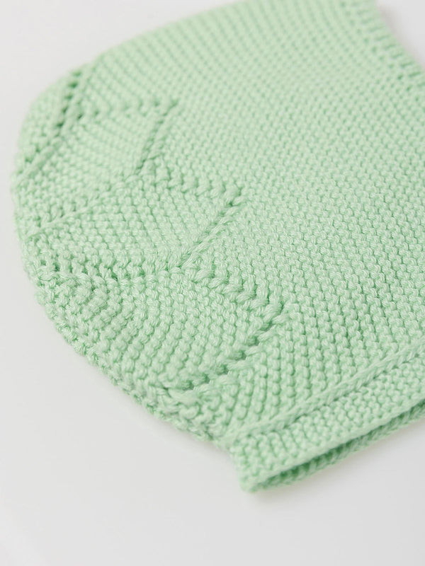 WATER GREEN KNITTED HOOD