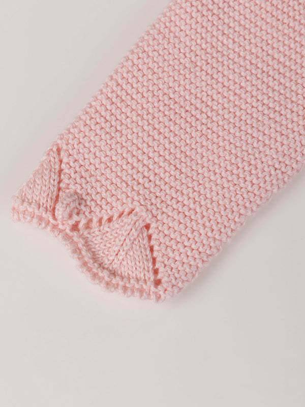CHAQUETA DE PUNTO ROSA BEBÉ
