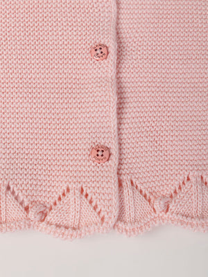 CHAQUETA DE PUNTO ROSA BEBÉ