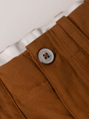SHORT TAN CANVAS CHINO PANTS
