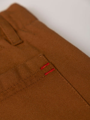 SHORT TAN CANVAS CHINO PANTS