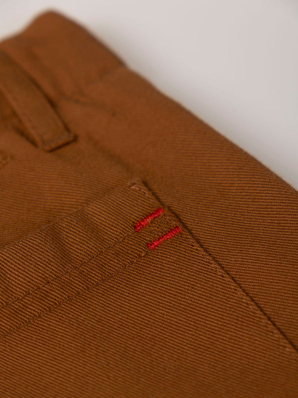 SHORT TAN CANVAS CHINO PANTS