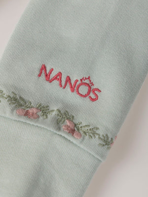 SUDADERA DE FELPA BORDADOS PUÑO VERDE CLARO