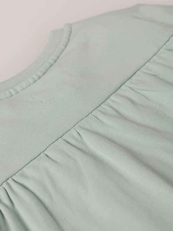 SUDADERA DE FELPA BORDADOS PUÑO VERDE CLARO