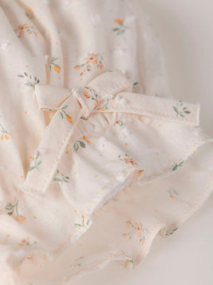 MINI CON BRAGUITA DE PLUMETTI ESTAMPADO MELOCOTONES BLANCO ROTO