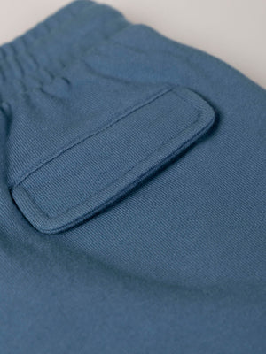 PANTALÓN CORTO DE FELPA CINTAS AZUL MEDIO