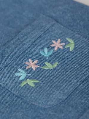 CHAQUETA DENIM MANGA CODO BORDADO AZUL CLARO