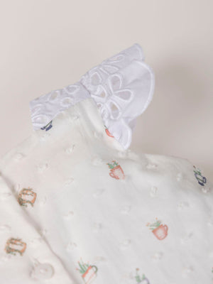 MINI CON BRAGUITA PLUMETI ESTAMPADO MACETA NATA