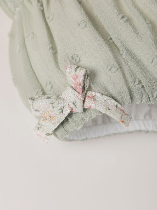 MINI CON BRAGUITA ESTAMPADO BAMBULA FANTASÍA VERDE CLARO