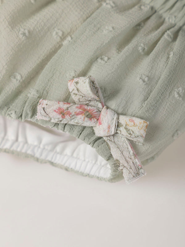 MINI CON BRAGUITA ESTAMPADO BAMBULA FANTASÍA VERDE CLARO