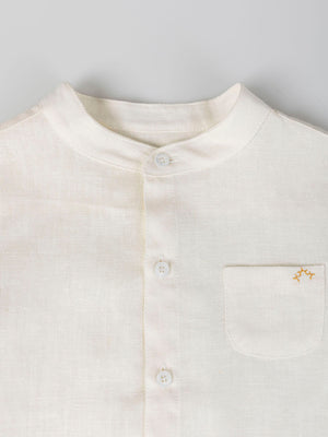 CAMISA CUELLO MAO CON BOLSILLO BLANCO PURO