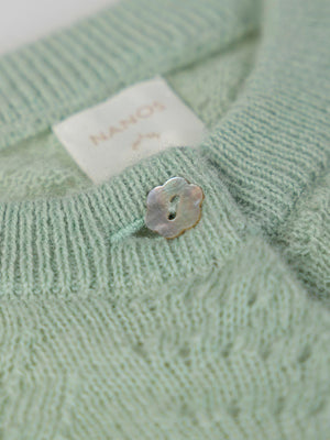 CHAQUETA PUNTO OPENWORK MANGA RAGLAN VERDE CLARO