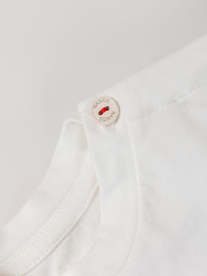 KATIUSKAS COMBINED SHORT SLEEVE T-SHIRT WITH IVORY FLOWERS