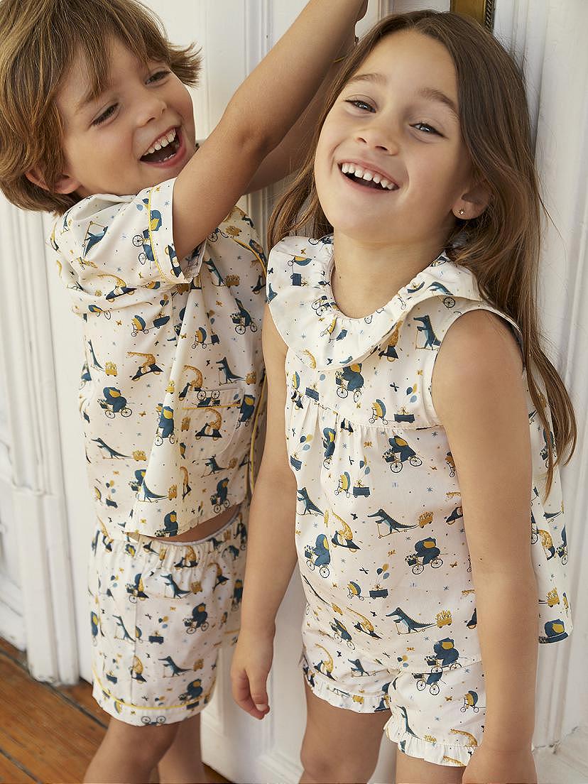 Pijamas estampados verdes para niñas y niños Nanos