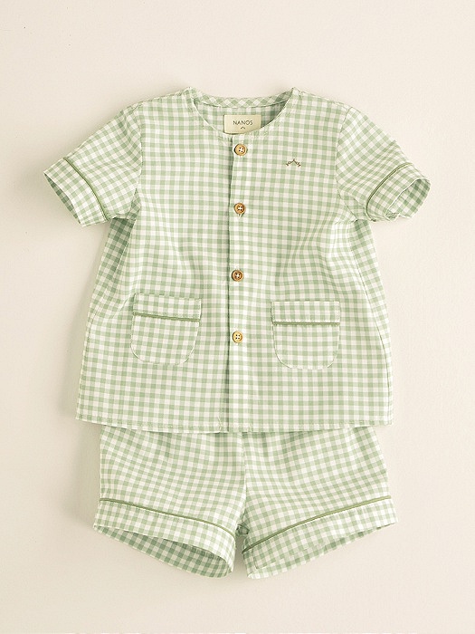 Pijama Nanos bebé de cuadros verdes