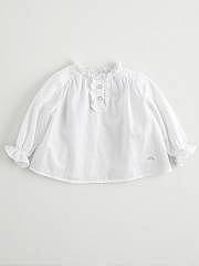 NANOS / BABY GIRL / Shirts, Polo-necks & T-shirts / BLUSA VOLANTITO POPELIN BLANCO / 2113033101