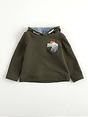 NANOS / BOY / Cardigans, Sweaters, Hoodies / SUDADERA BOLSIL FELPA VERDE KAKI / 2117796124